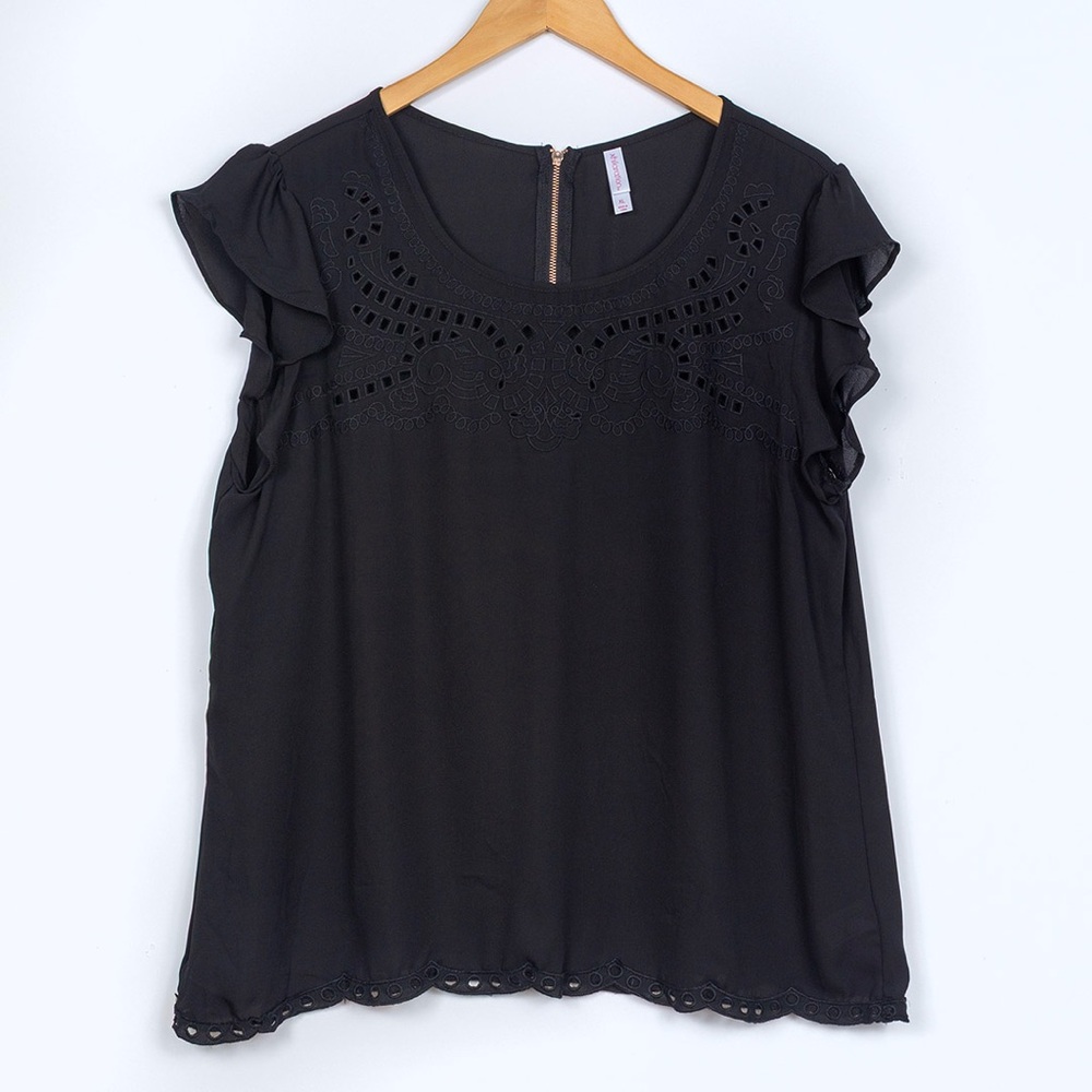 Xhilaration Black Lace Detail Blouse